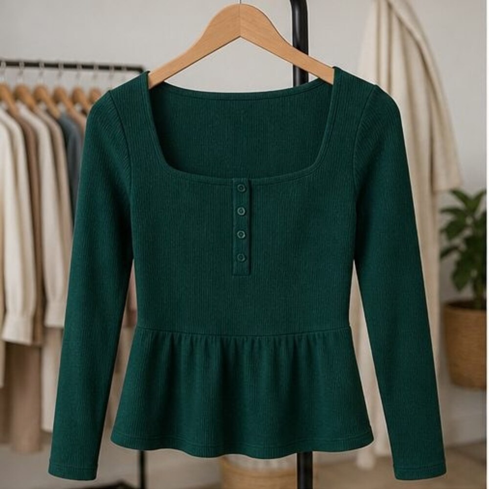 Emerald Lace Trim Top